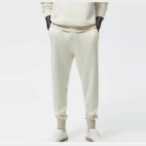 Zara SUPER SLIM cream w/ cuffed hem jogger M